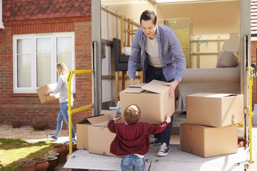 Man with van crew preparing for rubbish removal